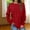 Red, variant on JUSLIO Velvet Tops for Women Fleece Pullover Shirts Solid Long sleeve Round Neck Ruched Shirts Black L