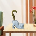 thumbnail image 3 of Maceta de cerámica Yuxing forma de gato color azul, 3 of 5