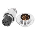 thumbnail image 4 of Conector de clavija de aviación Brida 15PCS Conector de clavija de aviación Kit de enchufe de brida redonda con cubierta impermeable 250V 7A(9PIN), 4 of 8