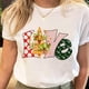 thumbnail image 1 of Camisetas estampadas de Papá Noel para mujer, camiseta de Navidad y Año Nuevo de los años 90, ropa femenina, Tops estampados, camiseta gráfica de dibujos animados a la moda para mujer, 1 of 5