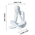 thumbnail image 3 of SPOORYYO White Plastic Thinker Figure Statue, Cute Abstract Room Decor Art Ornament for Living Room, 3 of 6