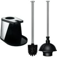thumbnail image 2 of PYYNA-Modern Deluxe Freestanding Toilet Brush and Plunger Combo (Black - 7.5" x 9" x 20.5"), 2 of 4