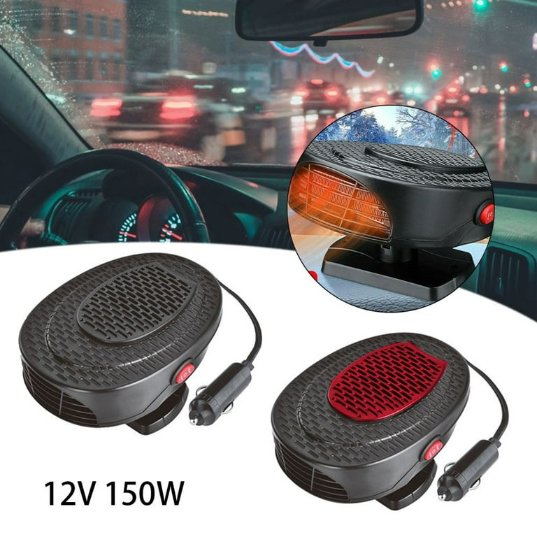 150W Portable Car Heater 2 in 1 Thermal Heating & Cooling Fan for  Automotive, Portable 12V Car Windshield Defogger Defroster, Plugs Into  Cigarette