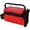 Red + Plastic, variant on Large Dual-layer Fishing Tackle Box Organizer with Rod Holders, Cup Holders and Carrying Strap for Anglers, Plastic, Gray