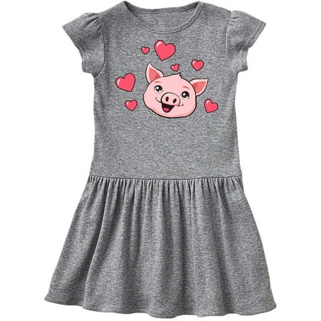 

Inktastic Cute Pig with Hearts Gift Toddler Girl Dress