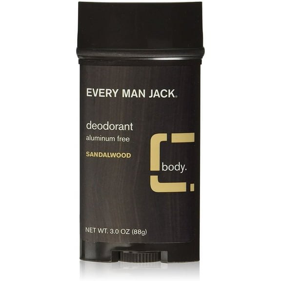 Every Man Jack Deodorant Stick, Sandalwood 3 oz (Pack of 6)