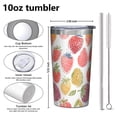 thumbnail image 4 of White Strawberry Plants Fruit 10oz Tumblers Stainless Steel Tumbler with Lid and Straw,Vacuum Insulated Double Wall Travel Tumbler Cups with Cleaning Brush for Coffee, Tea, 4 of 4