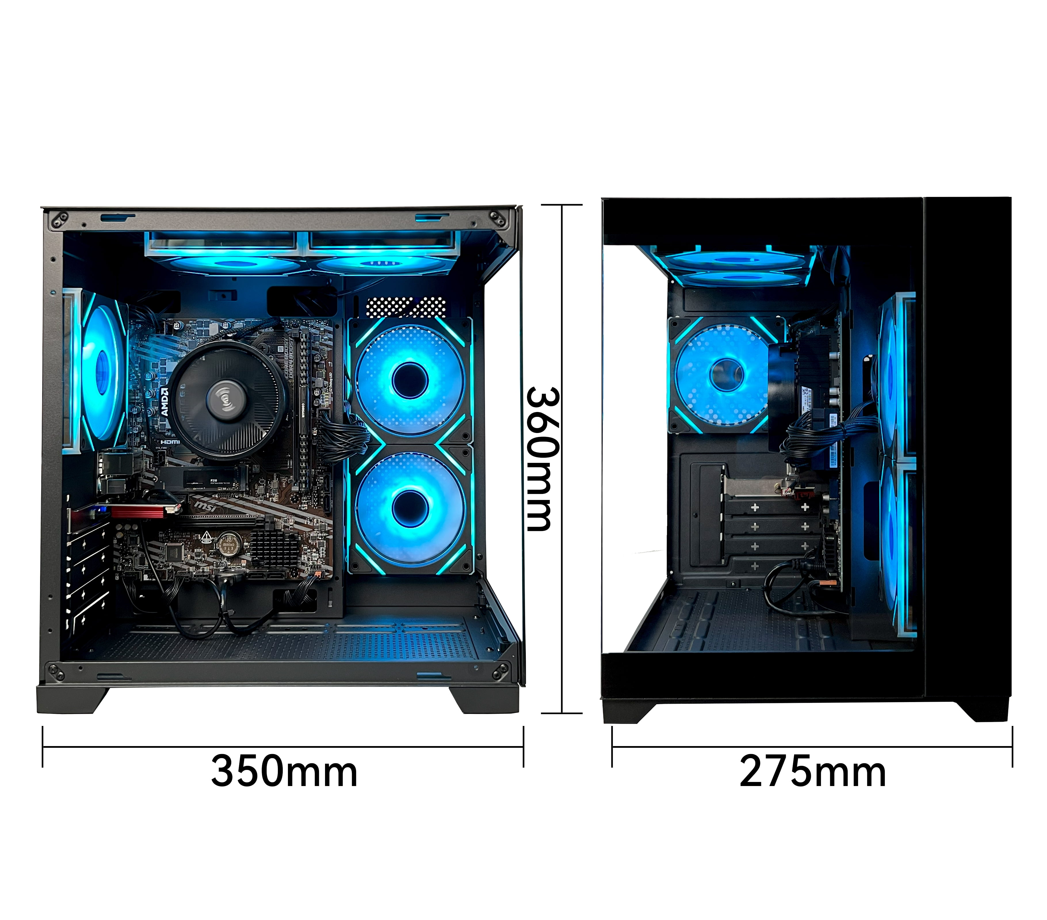 YAWYORE Gaming PC Desktop Computer,AMD Ryzen 5 5600GT,16GB RAM 512G M.2 NVMe Wi-Fi+BT,Game Design Office console,Sea View Room,Prebuilt