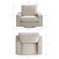 thumbnail image 5 of 40.5" Modern Single Sofa Swivel Chair, Mini Couches Sofas for Small Spaces, Fabric Armchair with Solid Wood Frame, Removable Cushion and Detachable Sofa Cover(Beige), 5 of 6