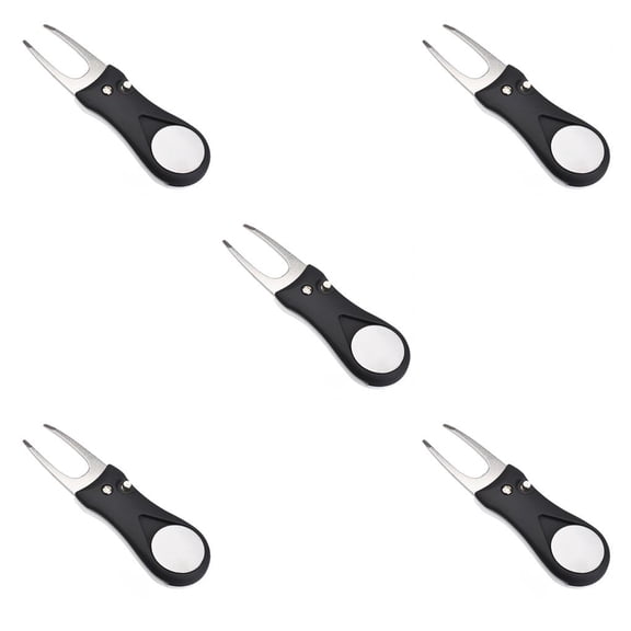 Soidarity Golf Pitch Groove Remover Repair Fork Manual Pitchfork Mango de plástico Poner marcador de césped Quitar Reparación Negro Negro 5piezas Soidarity CBP218357