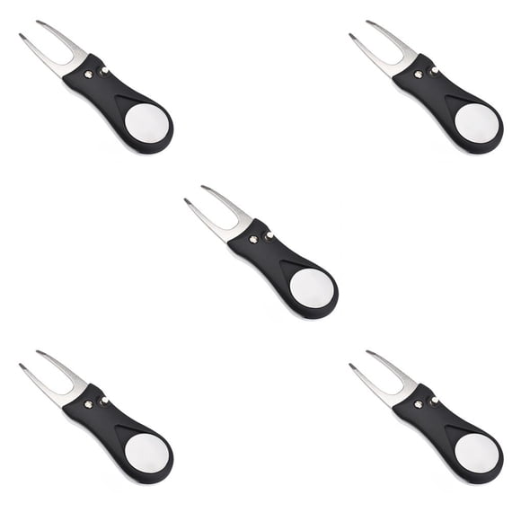 Soidarity Golf Pitch Groove Remover Repair Fork Manual Pitchfork Mango de plástico Poner marcador de césped Quitar Reparación Negro Negro 5piezas Soidarity CBP218357