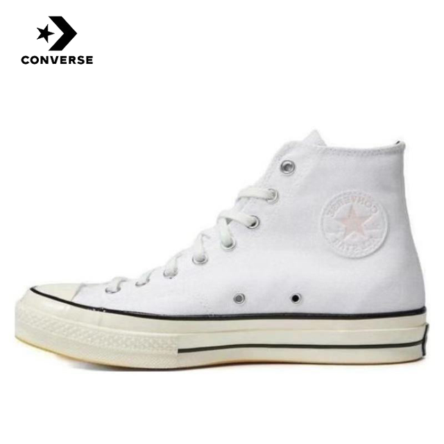 Zapatillas de lona Converse de caña alta, antideslizantes y resistentes al desgaste, sencillas, de uso diario, de los años 70, para hombre y mujer, en color blanco