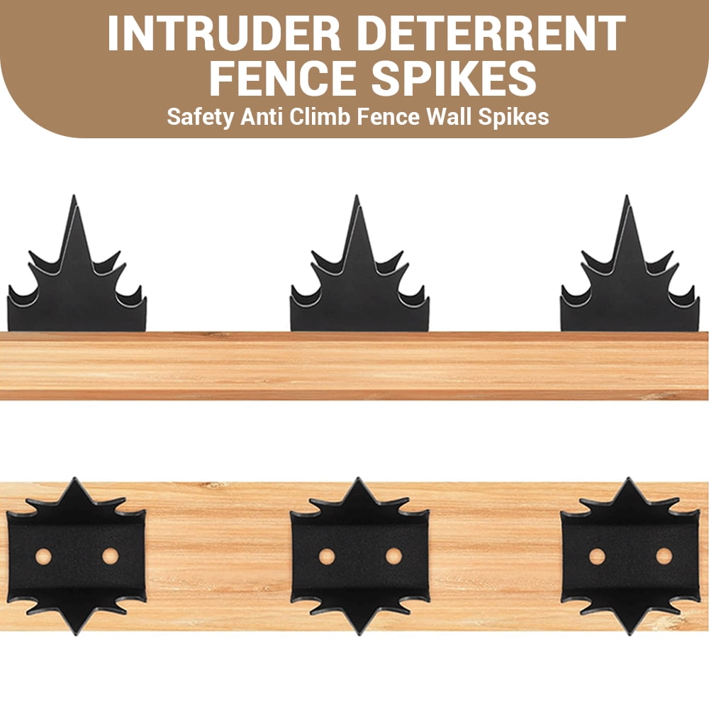 24Pcs Fence Spikes Cat Spikes Bird Spikes For Outside To Keep Birds Away Racoon Repellent Outdoor Bird Repellent Devices Outdoor Metal Fence Anti Climb Wall Spikes with Screws Intruder Thief Security