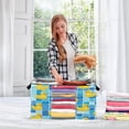 thumbnail image 6 of WOBOGO Tile Yellow Duck Clothes Storage 2Pack Foldable Thick Fabric Blanket Organizer Bag with Handle 21.65×13.78×12.4in, 6 of 7