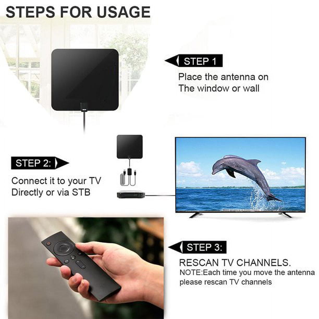 Camkey TV Antenna Updated 2022 New Version Amplified Digital HDTV