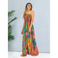 thumbnail image 5 of LA LEELA Women's Beach Maxi A-Line Casual Summer Slit Party Strapless Tube Top Dress One Size Colorful, Leaves, 5 of 5