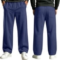 thumbnail image 5 of RJMDKXZ Mens Sweatpants Fleece Baggy Wide Leg Oversized Casual Elastic Waist Drawstring Trouser with 4 Pockets, 5 of 7