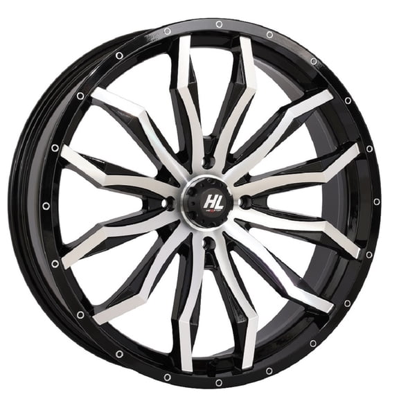 High Lifter by STI HL21 22x7 ATV/UTV Wheel - Gloss Black/Machined (4/137) 4 3