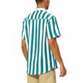 thumbnail image 3 of Camisas a rayas INSPIRE CHIC para hombres, ajuste regular, de verano, con mangas cortas y botón en la parte delantera, 3 of 4