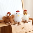 thumbnail image 2 of Cartoon Eggs Laying Hen Plush Bag Charm Stuffed Keychain Pendant For Kids And Adult Backpack Handbag, 2 of 8