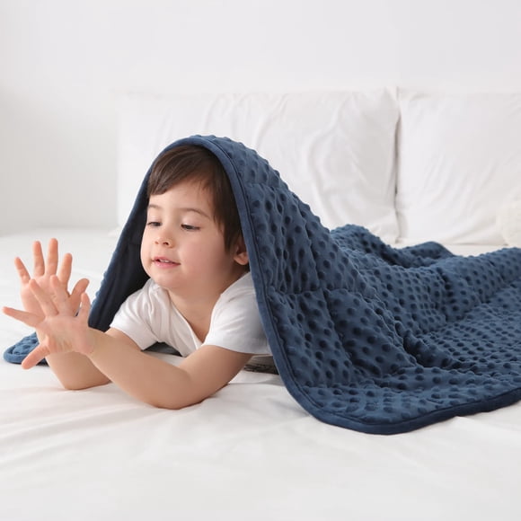 Manta pesada Huloo Sleep Kids Twin de 2,27 kg (36 × 48 cm), color azul marino
