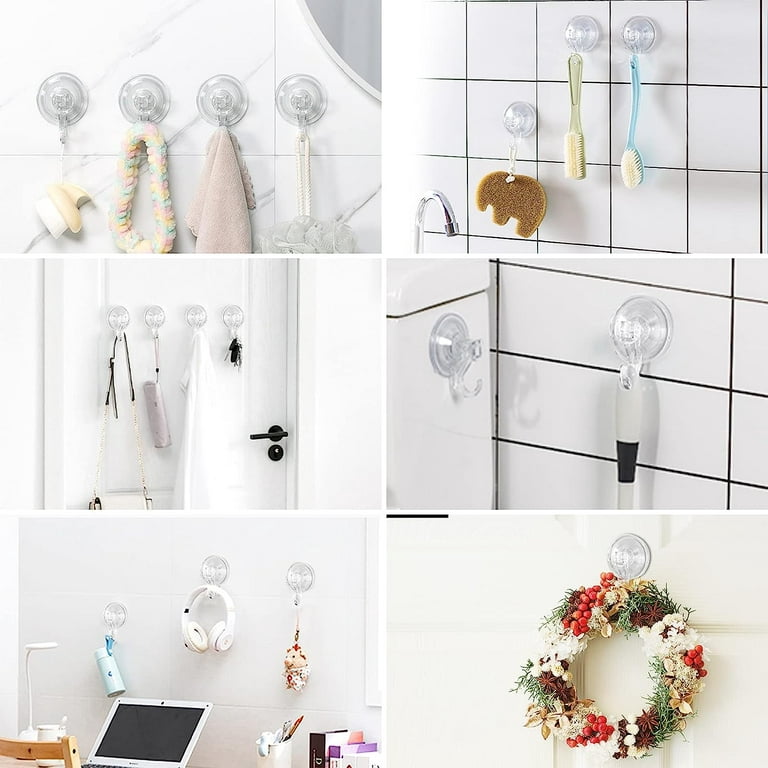  SOCONT Suction Cup Hooks for Shower, Heavy Duty Vacuum Shower  Hooks for Inside Shower, Silver-Plated Plished Easy to Install Super  Suction for Kitchen Bathroom Restroom, 4 Pack : Home & Kitchen