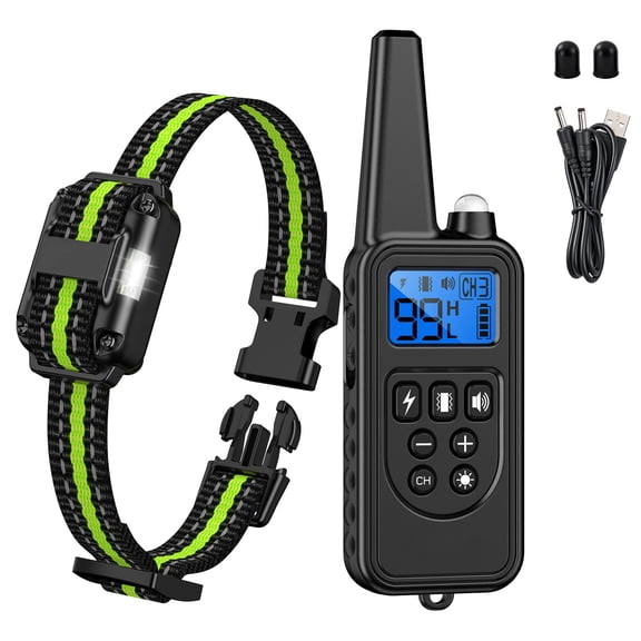 Dog Training Collars, Dog Shock Collar with Remote 2600 feet, 3 Modes Beep Vibration Shock, IPX7 Waterproof, LED Light, USB Charging, Dog Bark Collar for Training Small Medium Large Dogs