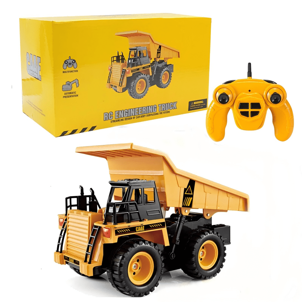 Remote Control Dump Truck Car Toys for Kids Rechargeable RC Construction Vehicle Cars with Light Music for 6+ YO Boys Gifts
