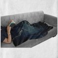 thumbnail image 6 of Landscape Soft Flannel Fleece Throw Blanket, Stormy and Rainy Weather Waves Vintage Ship Sailing Oil Paint, Cozy Plush for Indoor and Outdoor Use, 60" x 80", Dark Cadet Blue White, by Ambesonne, 6 of 6