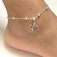 thumbnail image 3 of BAYAIXZ Clearance Women's Creative Beach Anklet, Turtle/Daisy/Bell 925 Sterling Silver Anklet Chain Summer Beach Barefoot for Women Gold Jewelry Gifts (Silver,One Size), 3 of 5