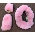 thumbnail image 4 of Housses De Volant De Voiture+couvercles De Changement De Vitesse+couvre Frein Main-3pcs/set (rosa) Universal Paississement Faux Fourrure Hiver Ch, 4 of 5