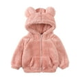 thumbnail image 3 of WIBACKER Toddler Baby Boys Girls Fleece Hooded Jacket Coat with Bear Ears Fall Winter Warm Kids Outwear Zipper Up 0-6Y, 3 of 14