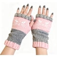 thumbnail image 4 of Cat Embroidery Splicing Knitted Gloves, Fingerless Gloves for Women with Cute Cat Pattern, Soft Knit Wrist Warmers for Everyday Use, 4 of 7