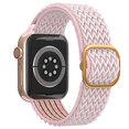 thumbnail image 2 of WorryFree Gadgets Stretchy Solo Loop Strap Nylon Band with Metal Adapter Compatible with Apple Watch 38/40/41mm 42/44/45mm iWatch Series 8 7 6 SE 5 4 3 2 1 Wristband for Men Women, Sand Pink, 2 of 2
