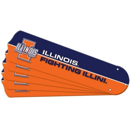 Illini Fan - Ceiling Fan Designers 7992-ILL New NCAA ILLINOIS FIGHTING ILLINI 42 in. Ceiling Fan Blade Set