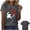 Gray, variant on HOMBOM T Shirts for Women Summer Graphic Tees Crew Neck Gray Basic Maple Leaf Print Short Sleeve Womens Tops