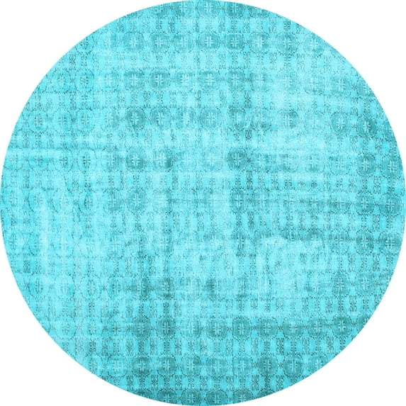 Ahgly Company Indoor Round Persian Light Blue Traditional Area Rugs, 7' Round