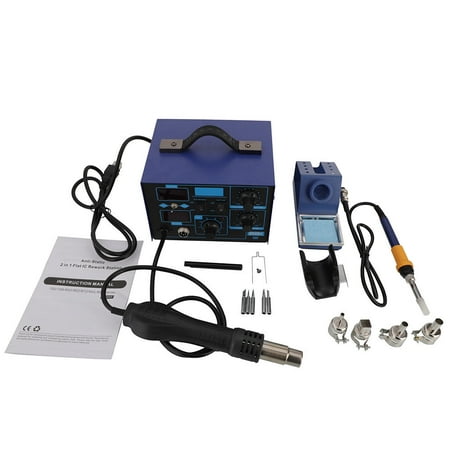 UBesGoo  862D 2 in 1 Hot Air Gun and Soldering Station Digital Display Constant-temperature Hot Air Soldering Station w/ 5pcs Solder Tips & 1pc IC Extractor US Plug