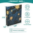 thumbnail image 5 of Sun in Blue and Black 3 Ring Binders 1.5 inch Hardcover File Folders with Interior Pockets A4 Size Organizer for School Office Hospital, 5 of 8