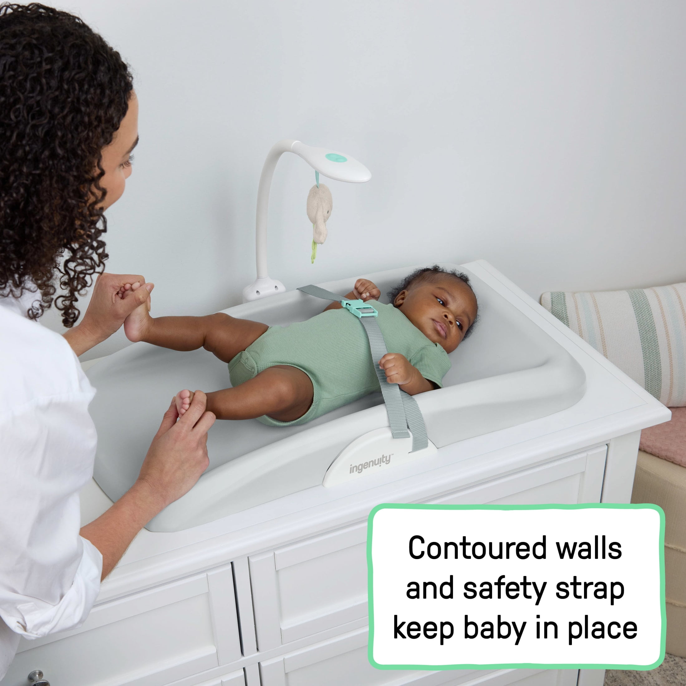 Ingenuity Day & Night Sylvi Baby Changing Pad - Includes Nightlight - Easy to Clean - Extra Comfort - Ages 0M+