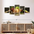 thumbnail image 3 of Elephant Stock Wine And Grapes Wall Art - Horizontal Multi Panel Canvas - Dining Room Wall Decor - Food And Drink Multi Panel - Brown And Yellow Decor - 55" x 24", 3 of 8
