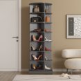 thumbnail image 4 of Estante de zapatos giratorio de 360 grados, armario de zapatos grises de 7 capas - capacidad máxima de 28 pares, espacio máximo de almacenamiento en la entrada, armario, 4 of 5