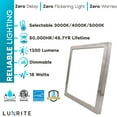 thumbnail image 7 of Luxrite 9 inch Square LED Flush Mount 18W 3 Color Selectable 1200 Lumens Dimmable Damp Rated Nickel 2-Pack, 7 of 7