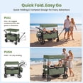 thumbnail image 6 of SACVON 2-Seater Stroller Wagon with Side Entry, Canopy & Snack Tray, Includes Removable Storage Bag That Converts to a Backpack-Olive Green, 6 of 8