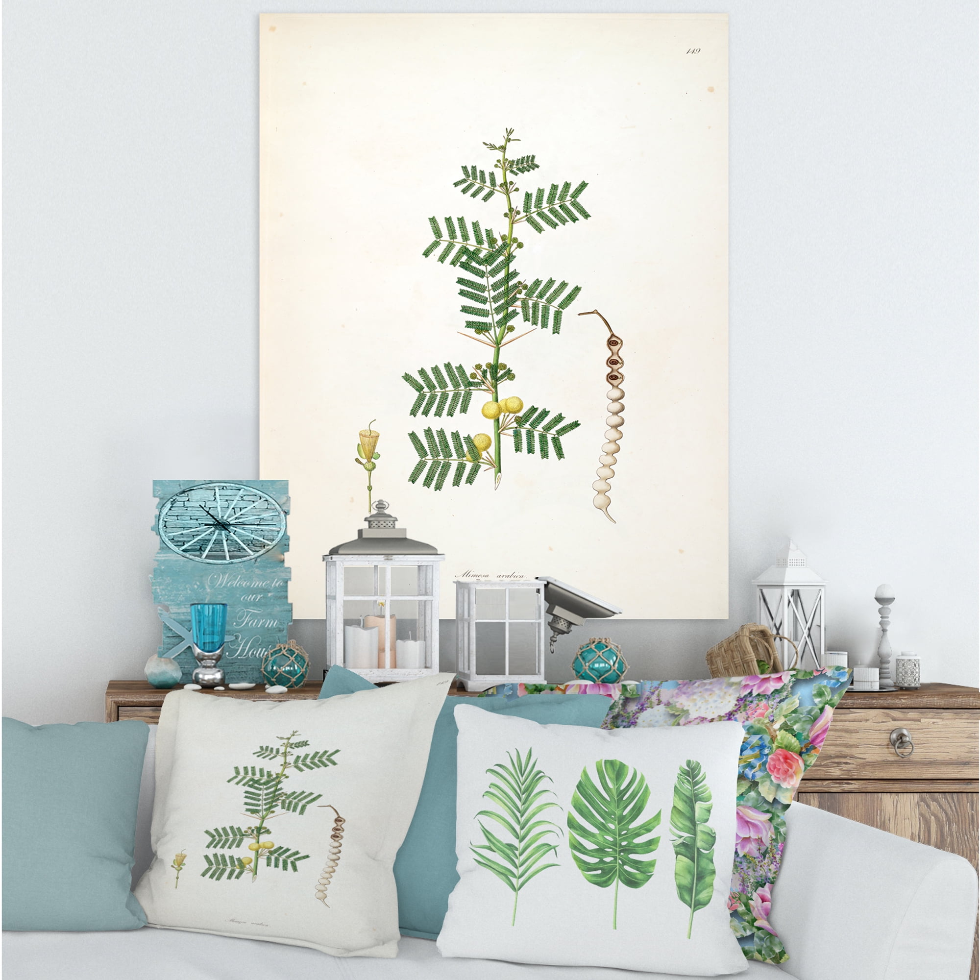 Designart ' Ancient Blossoming Flower III ' Farmhouse Canvas Wall Art Print