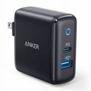 Anker PowerPort PD+ 2 Wall Charger, Dual Port High-Speed with Power Delivery and Power IQ2.0, Black