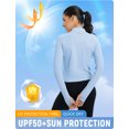 thumbnail image 2 of BALEAF Women's SPF Sun Shirts UV Protection UPF 50+ Full Zip Jacket Lightweight Quick Dry Long Sleeve Clothing Ultra Light Blue XS, 2 of 7