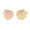 gold pink, variant on SA106 Color Mirror Flat Lens Wire Rim Large Cat Eye Sunglasses Silver Mirror