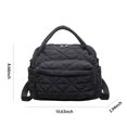 thumbnail image 2 of HUISZJ Women Nylon Quilted Shoulder Bag, Adjustable Strap Crossbody Bag, Trendy Backpack for Work Shopping Travel (Black), 2 of 10