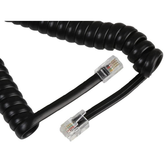 PRO SIGNAL - RJ10 Plug to Plug Coiled Handset Cord, 3m, Black